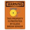 Signmission Safety Sign, OSHA WARNING, 10" Height, This Property Is Protected, Portrait OS-WS-D-710-V-13566 - alternate 1